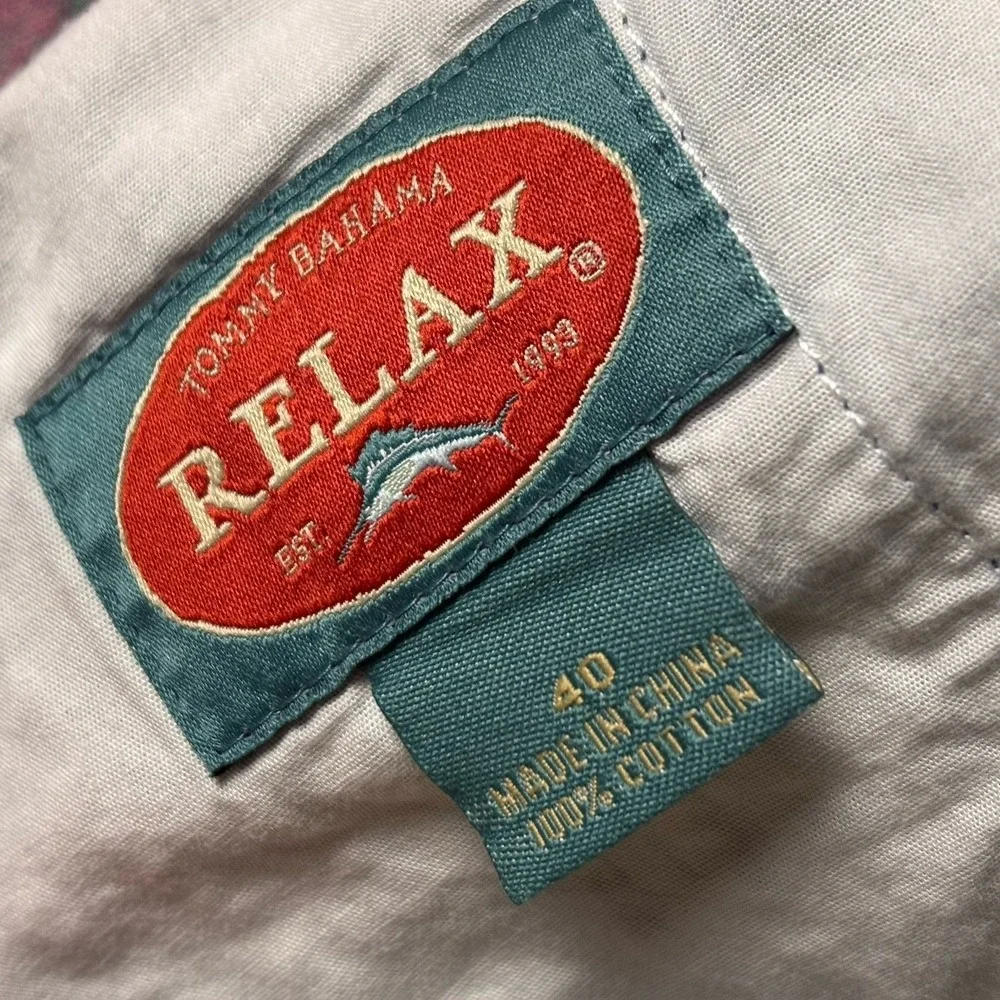 Tommy Bahama Men's 40 Relax‎ Cotton Textured Multicolor Thread Check Blue Shorts
